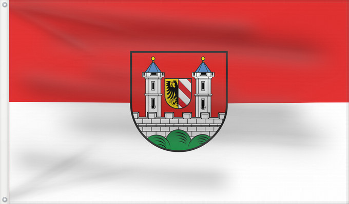 Bandera, con dos ojales metálicos y lado del asta reforzado: Lauf a.d.Pegnitz, St (Frankenalb)