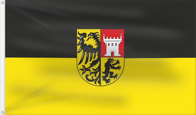 Bandera, con dos ojales metálicos y lado del asta reforzado: Burgbernheim, St (Romantisches Franken - vom Rangau zur Romantischen Straße)