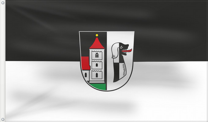 Bandera, con dos ojales metálicos y lado del asta reforzado: Emskirchen, M (Steigerwald)