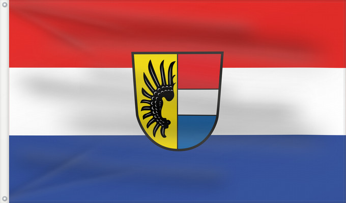 Bandera, con dos ojales metálicos y lado del asta reforzado: Heideck, St (Fränkisches Seenland)