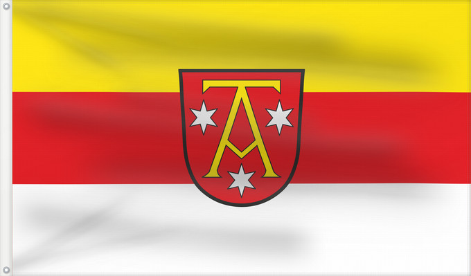 Bandera, con dos ojales metálicos y lado del asta reforzado: Geiselbach (Spessart-Mainland)