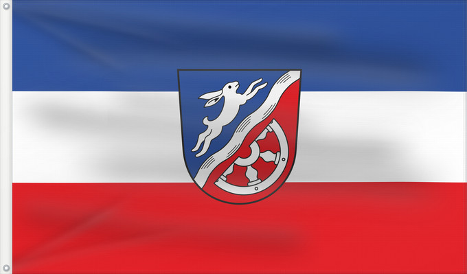 Bandera, con dos ojales metálicos y lado del asta reforzado: Kahl a.Main (Spessart-Mainland)