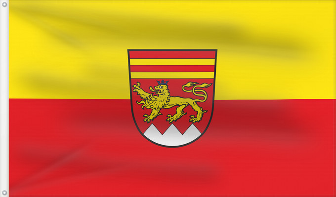 Bandera, con dos ojales metálicos y lado del asta reforzado: Krombach (Spessart-Mainland)
