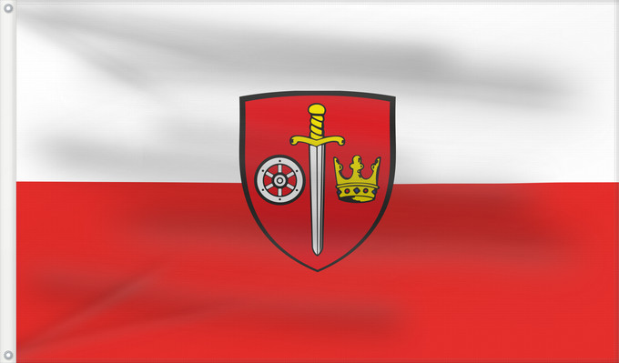 Bandera, con dos ojales metálicos y lado del asta reforzado: Mömbris, M (Spessart-Mainland)