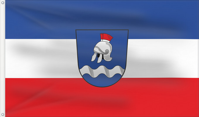Bandera, con dos ojales metálicos y lado del asta reforzado: Stockstadt a.Main, M (Spessart-Mainland)