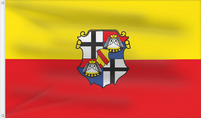 Bandera, con dos ojales metálicos y lado del asta reforzado: Bad Brückenau, St (Rhön)