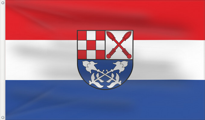 Bandera, con dos ojales metálicos y lado del asta reforzado: Burkardroth, M (Rhön)
