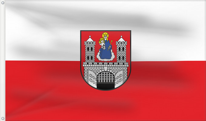 Bandera, con dos ojales metálicos y lado del asta reforzado: Münnerstadt, St (Rhön)