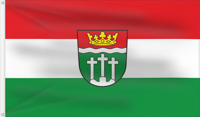 Bandera, con dos ojales metálicos y lado del asta reforzado: Rhön-Grabfeld (Kreis)