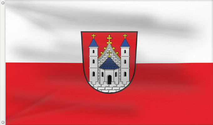Bandera, con dos ojales metálicos y lado del asta reforzado: Mellrichstadt, St (Rhön)