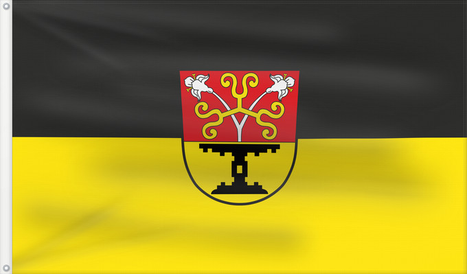 Bandera, con dos ojales metálicos y lado del asta reforzado: Saal a.d.Saale, M (Rhön)