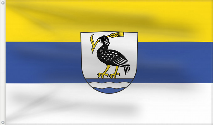 Bandera, con dos ojales metálicos y lado del asta reforzado: Trappstadt, M (Haßberge)
