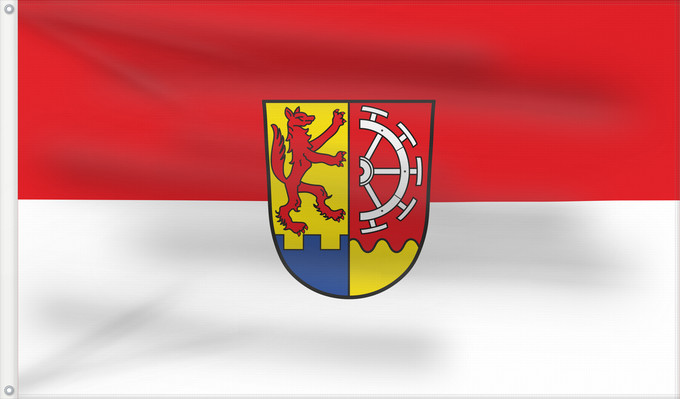 Bandera, con dos ojales metálicos y lado del asta reforzado: Burgpreppach, M (Haßberge)