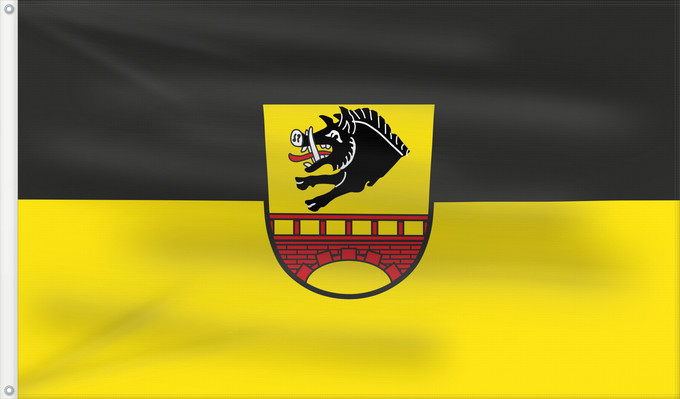 Bandera, con dos ojales metálicos y lado del asta reforzado: Ebern, St (Haßberge)