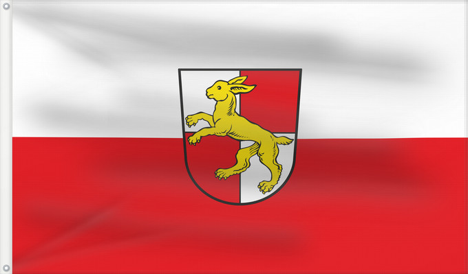 Bandera, con dos ojales metálicos y lado del asta reforzado: Haßfurt, St (Haßberge)