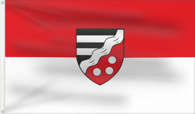 Bandera, con dos ojales metálicos y lado del asta reforzado: Albertshofen (Fränkisches Weinland)