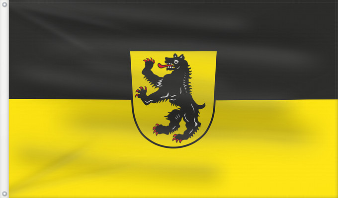 Bandera, con dos ojales metálicos y lado del asta reforzado: Mainbernheim, St (Steigerwald)