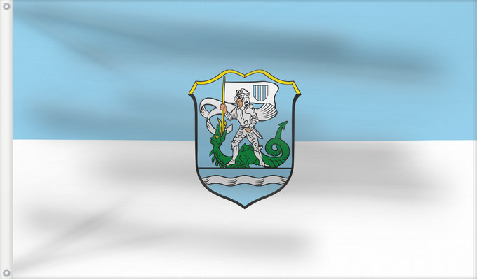 Bandera, con dos ojales metálicos y lado del asta reforzado: Marktbreit, St (Fränkisches Weinland)