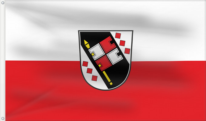 Bandera, con dos ojales metálicos y lado del asta reforzado: Schwarzach a.Main, M (Fränkisches Weinland)