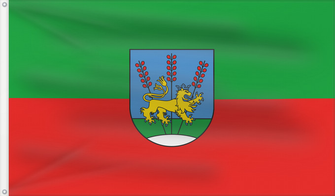Bandera, con dos ojales metálicos y lado del asta reforzado: Wiesentheid, M (Steigerwald)