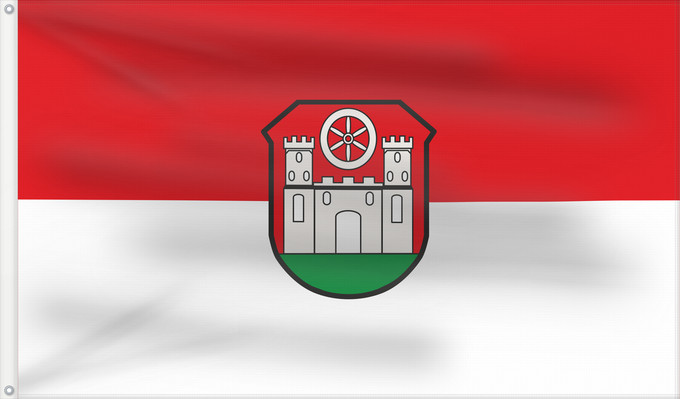 Bandera, con dos ojales metálicos y lado del asta reforzado: Bürgstadt, M (Spessart-Mainland)