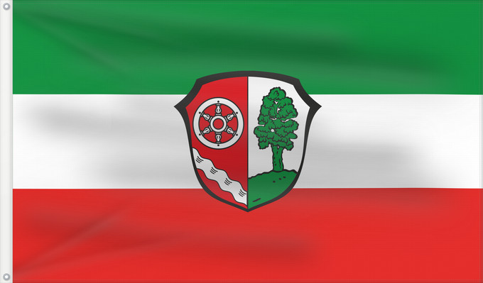 Bandera, con dos ojales metálicos y lado del asta reforzado: Elsenfeld, M (Spessart-Mainland)