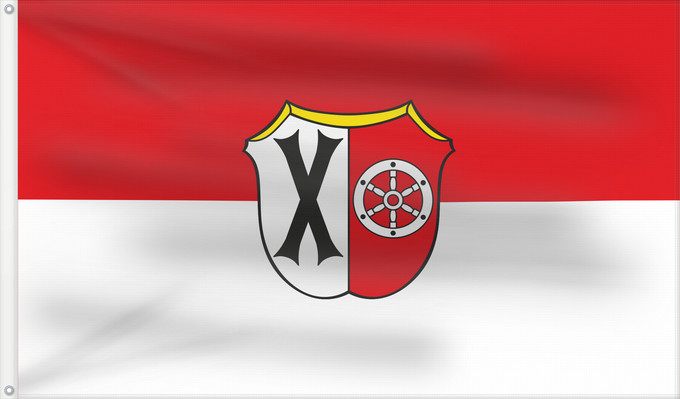 Bandera, con dos ojales metálicos y lado del asta reforzado: Großheubach, M (Spessart-Mainland)