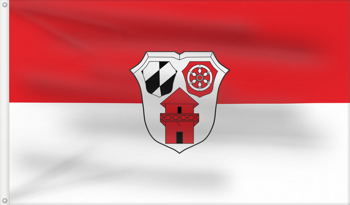Bandera, con dos ojales metálicos y lado del asta reforzado: Kleinwallstadt, M (Spessart-Mainland)