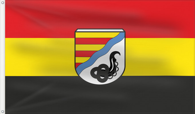 Bandera, con dos ojales metálicos y lado del asta reforzado: Laudenbach (Spessart-Mainland)