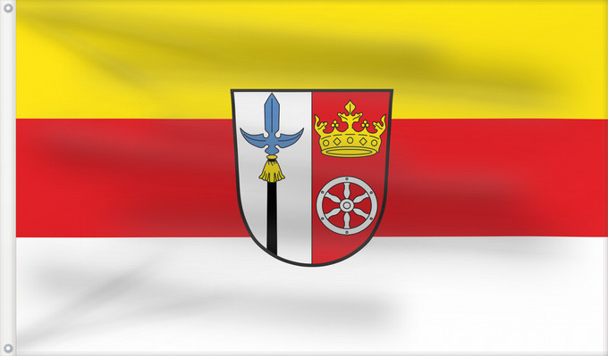 Bandera, con dos ojales metálicos y lado del asta reforzado: Mönchberg, M (Spessart-Mainland)