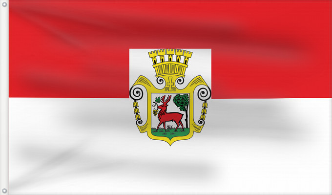 Bandera, con dos ojales metálicos y lado del asta reforzado: Obernburg a.Main, St (Spessart-Mainland)