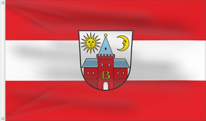 Bandera, con dos ojales metálicos y lado del asta reforzado: Stadtprozelten, St (Spessart-Mainland)