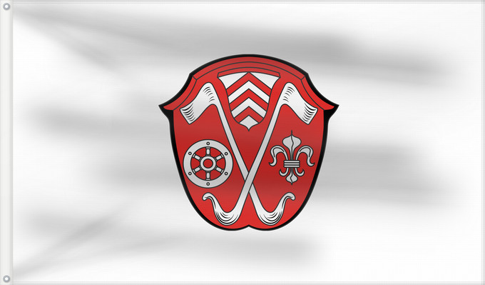 Bandera, con dos ojales metálicos y lado del asta reforzado: Sulzbach a.Main, M (Spessart-Mainland)