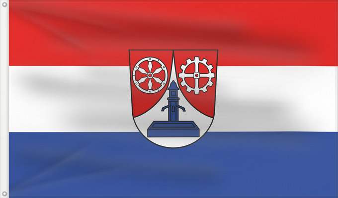 Bandera, con dos ojales metálicos y lado del asta reforzado: Weilbach, M (Spessart-Mainland)