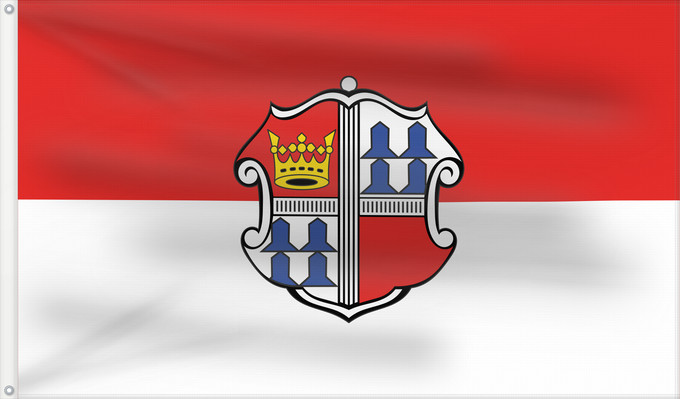 Bandera, con dos ojales metálicos y lado del asta reforzado: Wörth a.Main, St (Spessart-Mainland)