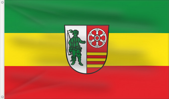 Bandera, con dos ojales metálicos y lado del asta reforzado: Frammersbach, M (Spessart-Mainland)
