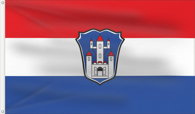 Bandera, con dos ojales metálicos y lado del asta reforzado: Gemünden a.Main, St (Spessart-Mainland)