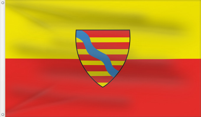 Bandera, con dos ojales metálicos y lado del asta reforzado: Lohr a.Main, St (Spessart-Mainland)