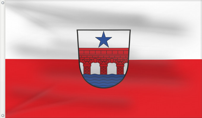 Bandera, con dos ojales metálicos y lado del asta reforzado: Marktheidenfeld, St (Spessart-Mainland)