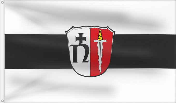Bandera, con dos ojales metálicos y lado del asta reforzado: Neustadt a.Main (Spessart-Mainland)