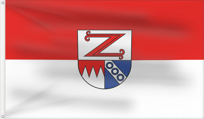Bandera, con dos ojales metálicos y lado del asta reforzado: Zellingen, M (Fränkisches Weinland)