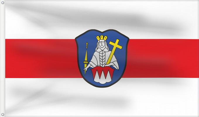Bandera, con dos ojales metálicos y lado del asta reforzado: Grafenrheinfeld (Fränkisches Weinland)