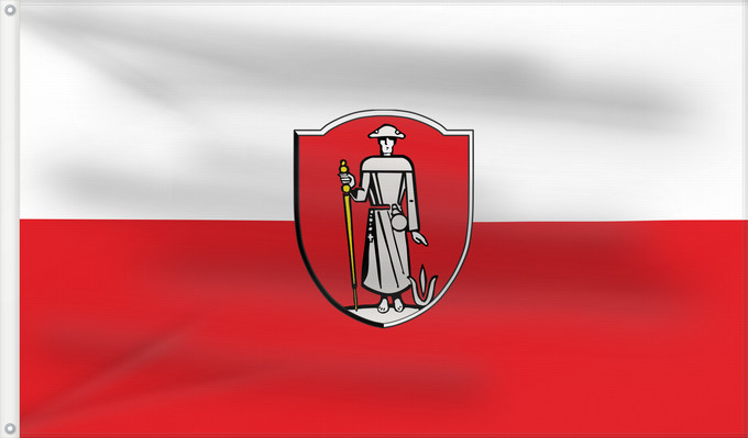 Bandera, con dos ojales metálicos y lado del asta reforzado: Poppenhausen (Fränkisches Weinland)
