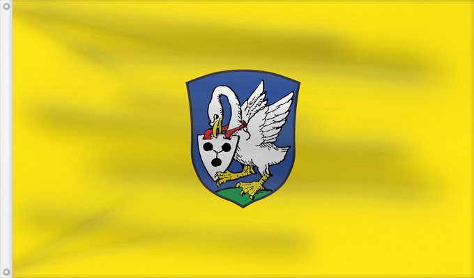Bandera, con dos ojales metálicos y lado del asta reforzado: Schwanfeld (Fränkisches Weinland)