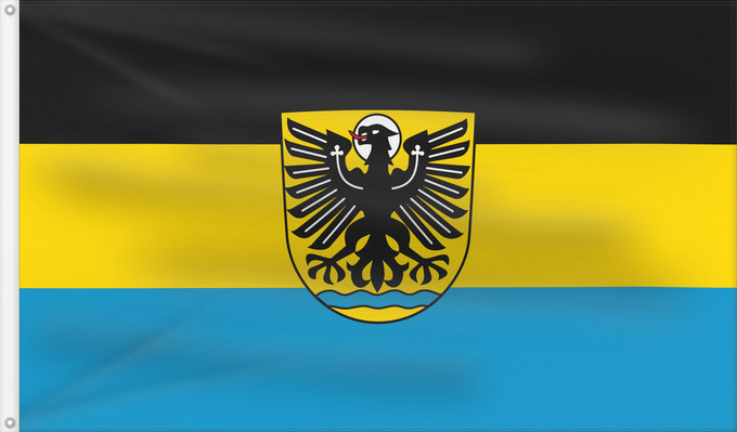 Bandera, con dos ojales metálicos y lado del asta reforzado: Sennfeld (Fränkisches Weinland)
