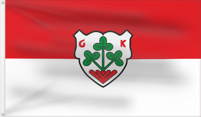 Bandera, con dos ojales metálicos y lado del asta reforzado: Gaukönigshofen (Fränkisches Weinland)