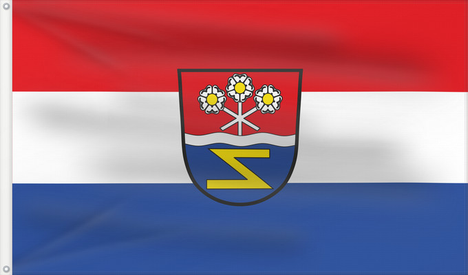 Bandera, con dos ojales metálicos y lado del asta reforzado: Geroldshausen (Fränkisches Weinland)