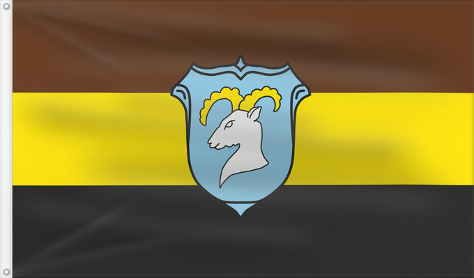 Bandera, con dos ojales metálicos y lado del asta reforzado: Giebelstadt, M (Fränkisches Weinland)
