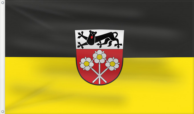 Bandera, con dos ojales metálicos y lado del asta reforzado: Reichenberg, M (Fränkisches Weinland)