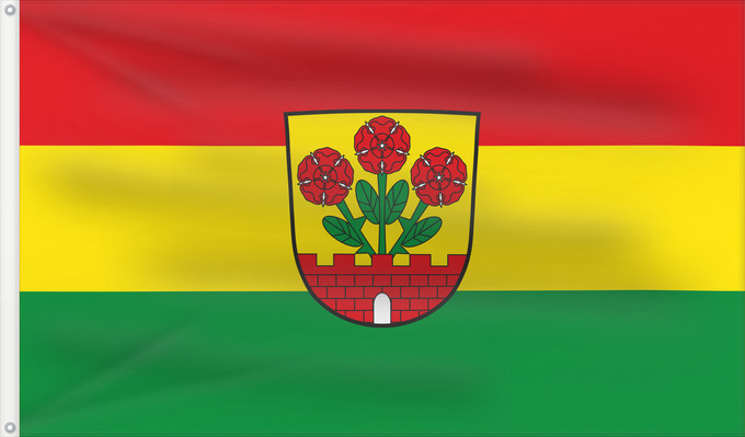 Bandera, con dos ojales metálicos y lado del asta reforzado: Rimpar, M (Fränkisches Weinland)